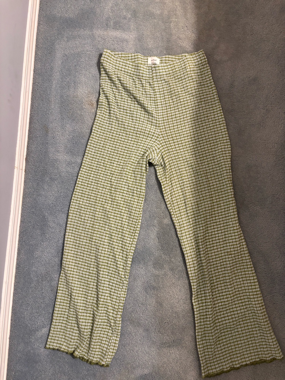 Wilfred Olive and White Striped Cropped Pants